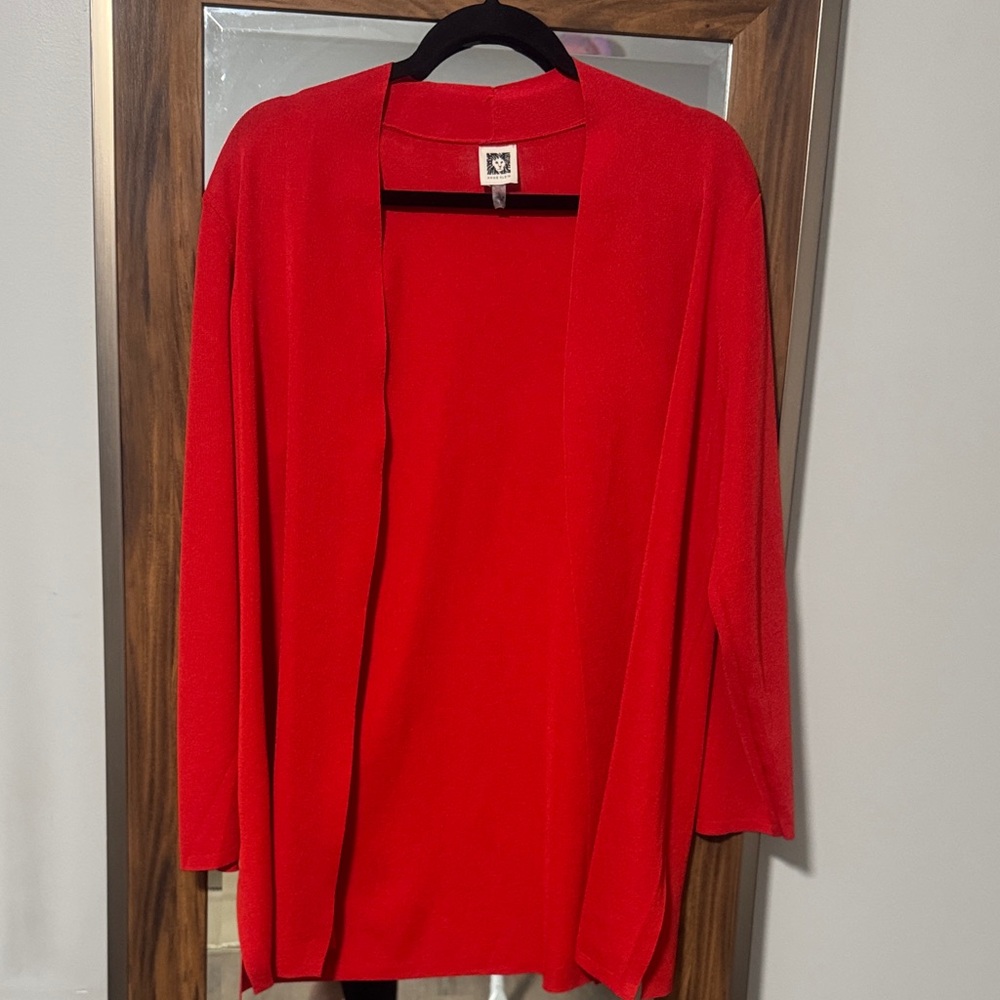 Ann Klein-vibrant red cardigan